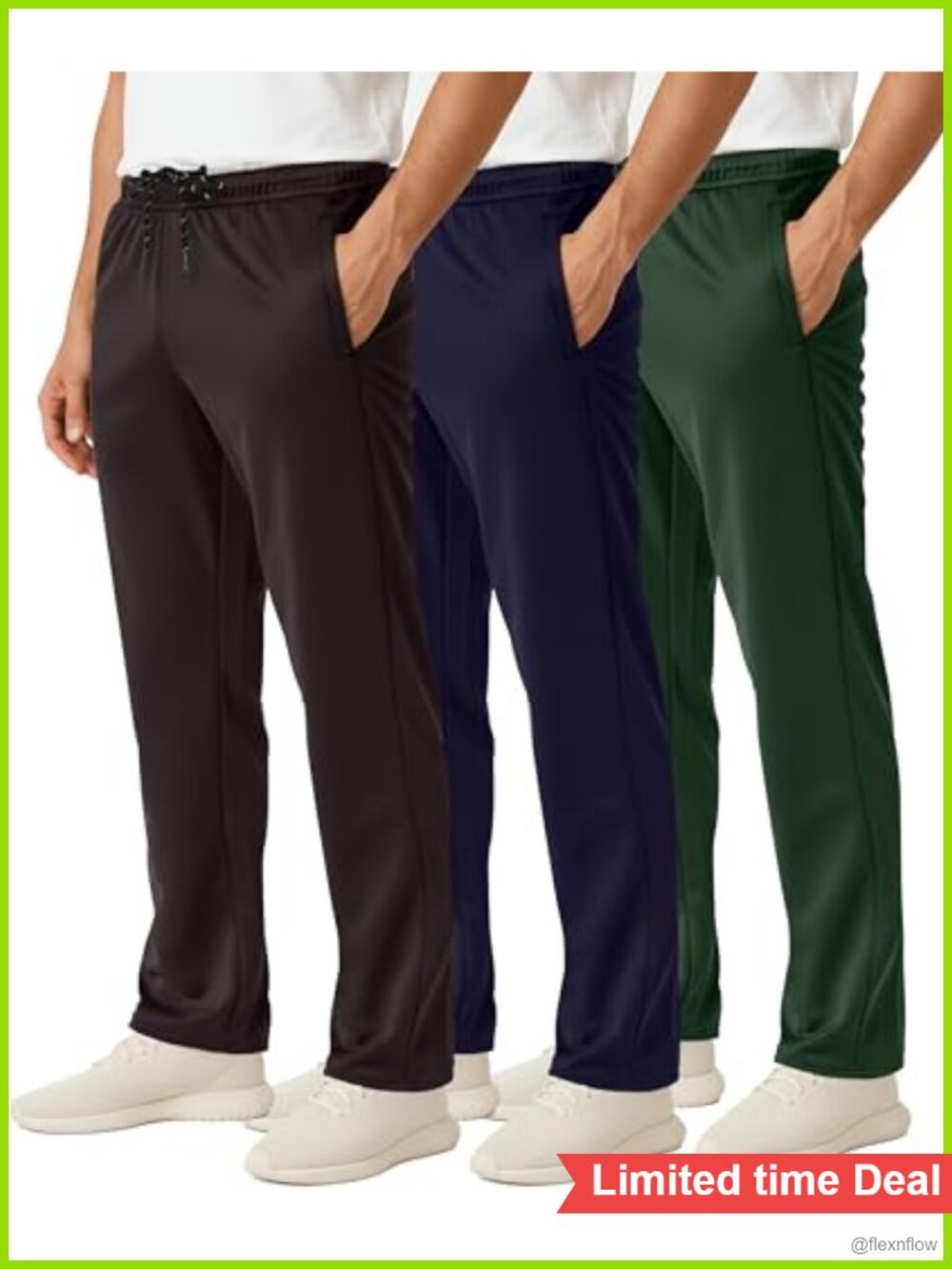 Men's Mesh Sweatpants Open Bottom Lounge Track Gym Pants 3 Pack